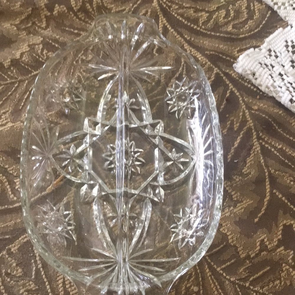 Vintage Crystal Oval dish